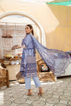 Unstitched Three Pc Embrioded Suite With Chiffon Dupatta