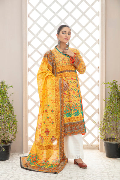 Two Piece - Printed Dupatta Shirt