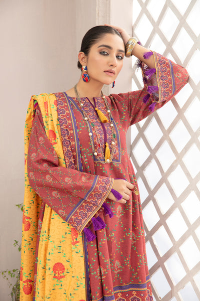 Unstitched 2 Piece Digital Printed Karrandi Suit