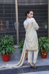 Unstitched Three Pc Lawn Jacquard Suit