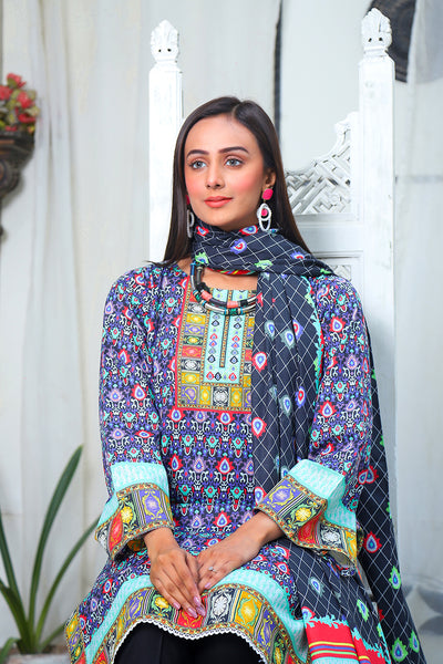 Unstitched 2 Piece Printed Khaddar Suit